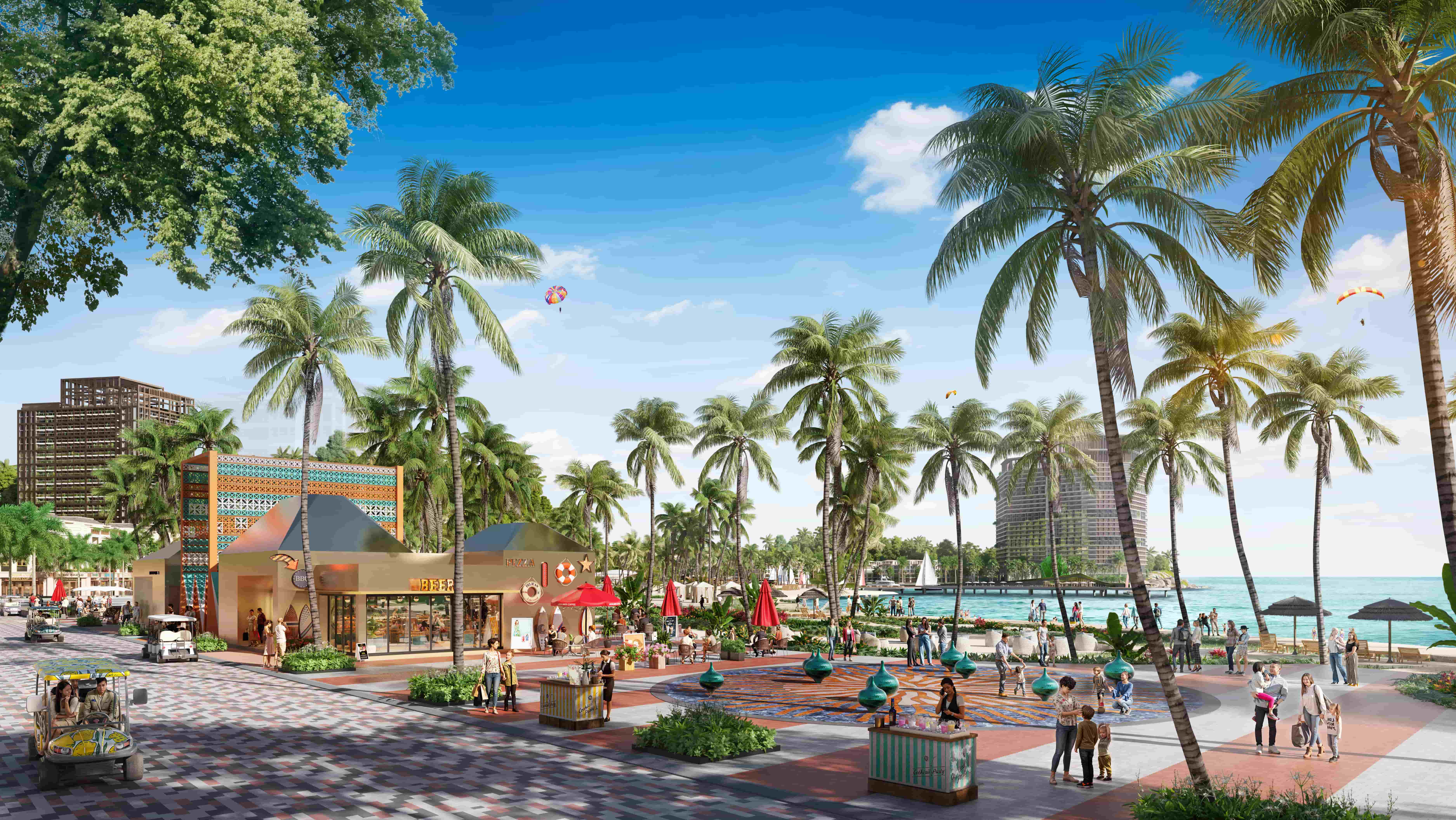 Kiosk ăn uống hoạt động trên biển