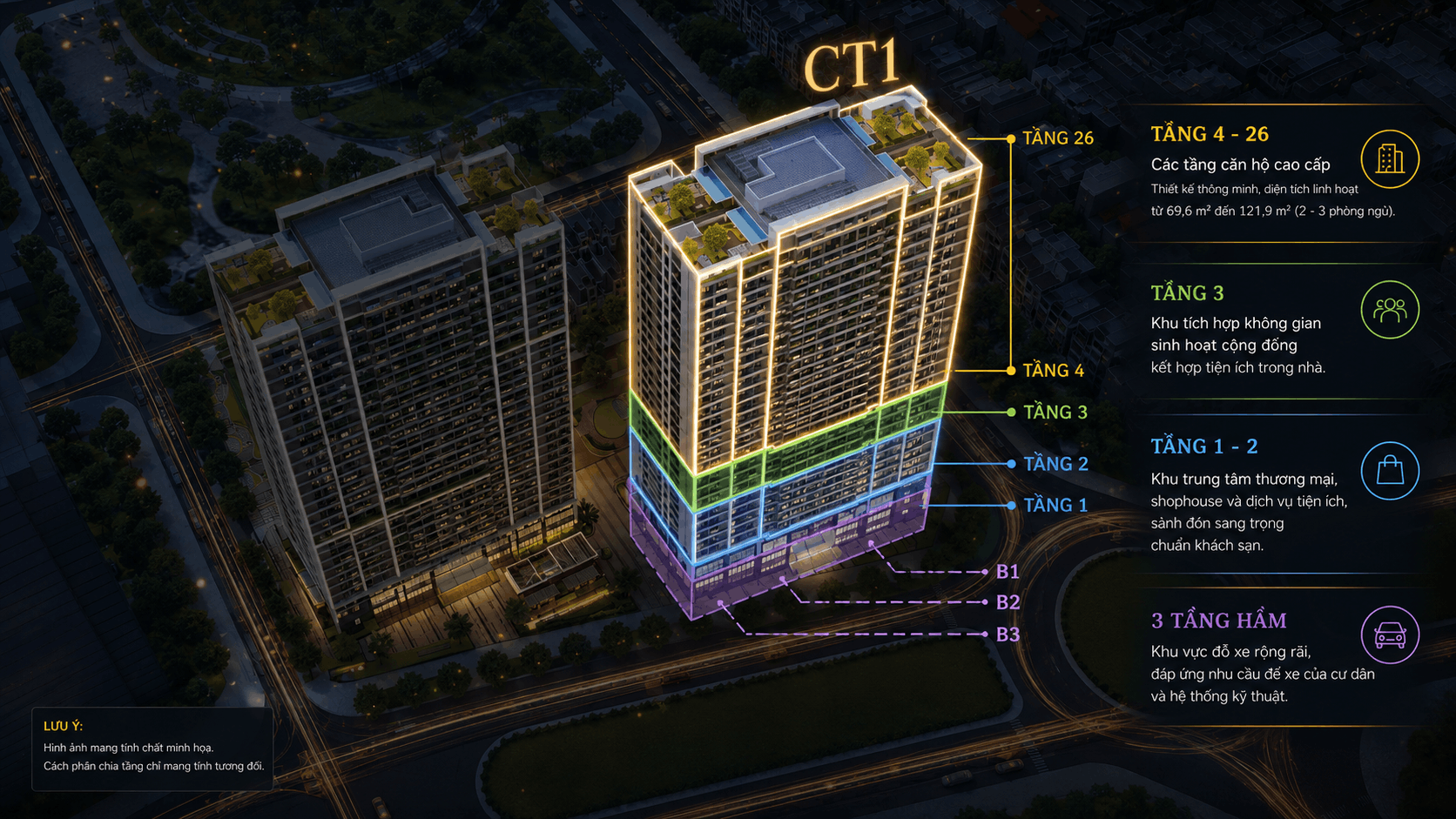 Mặt bằng Tòa CT1