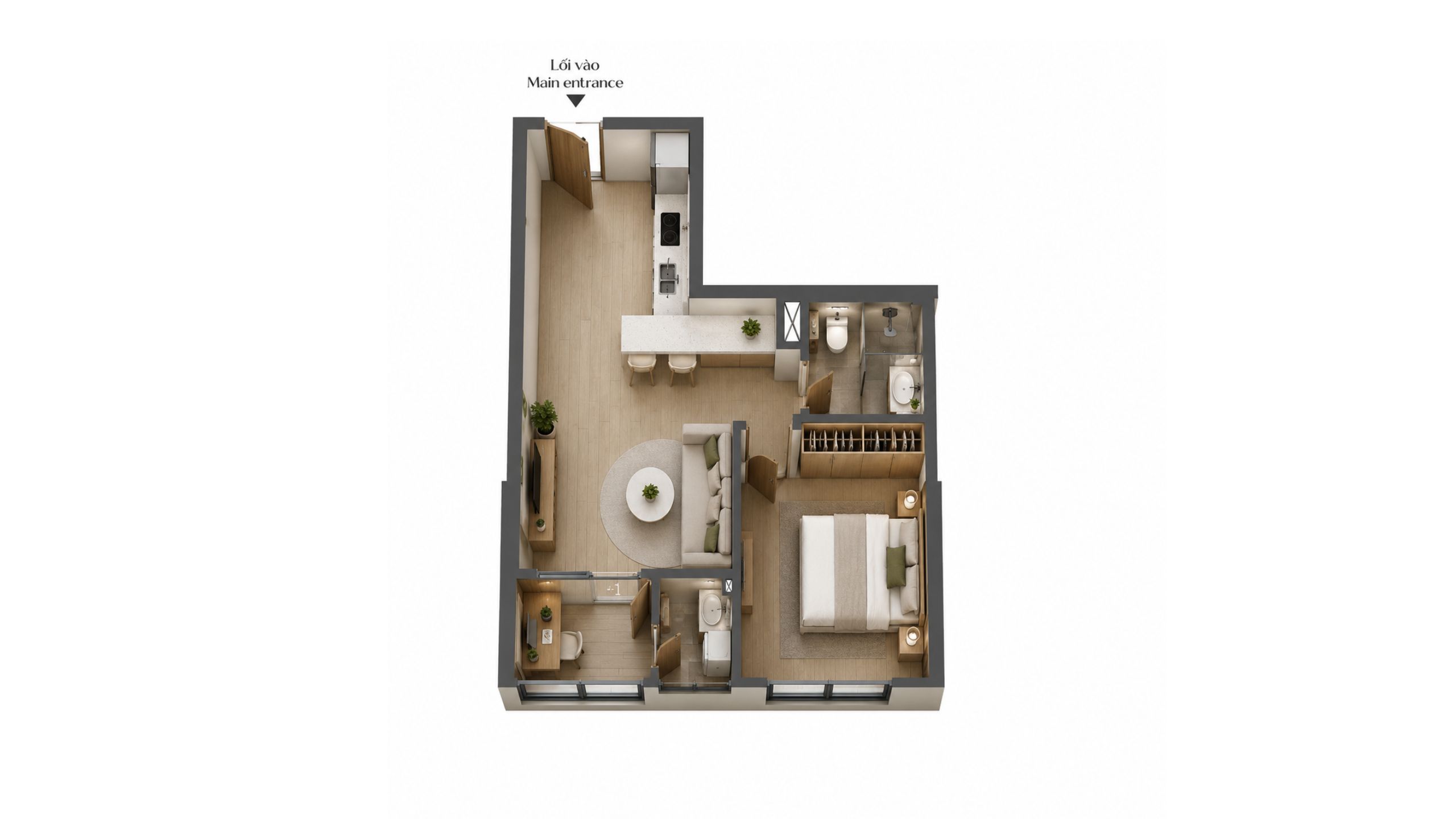 1BR+