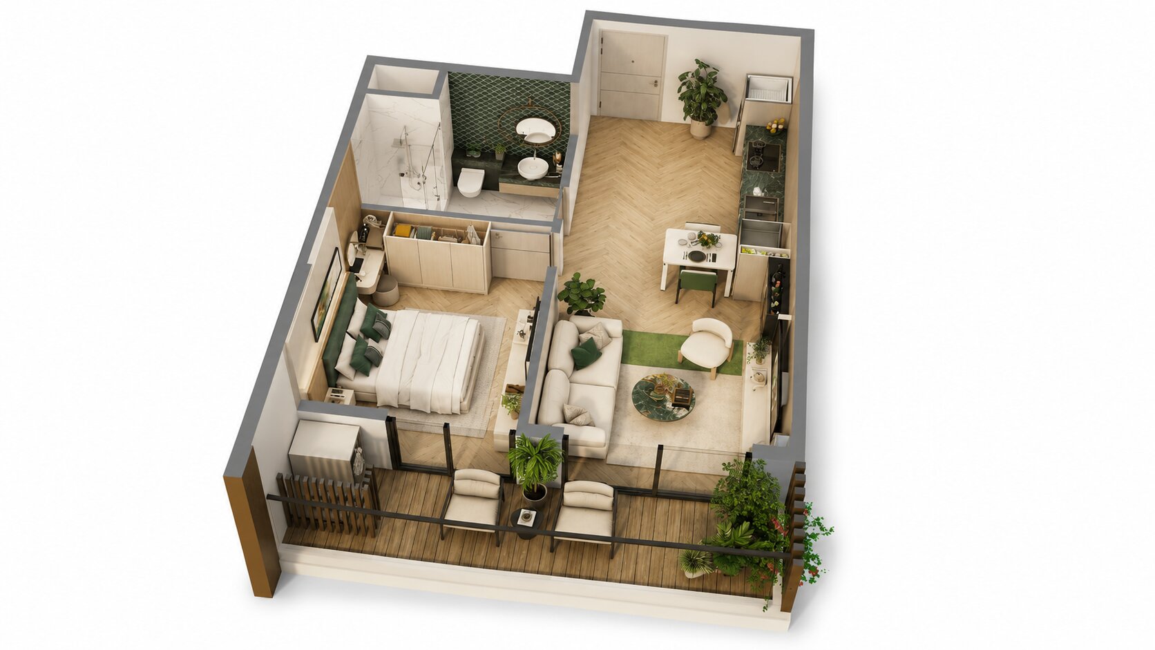 1BR+