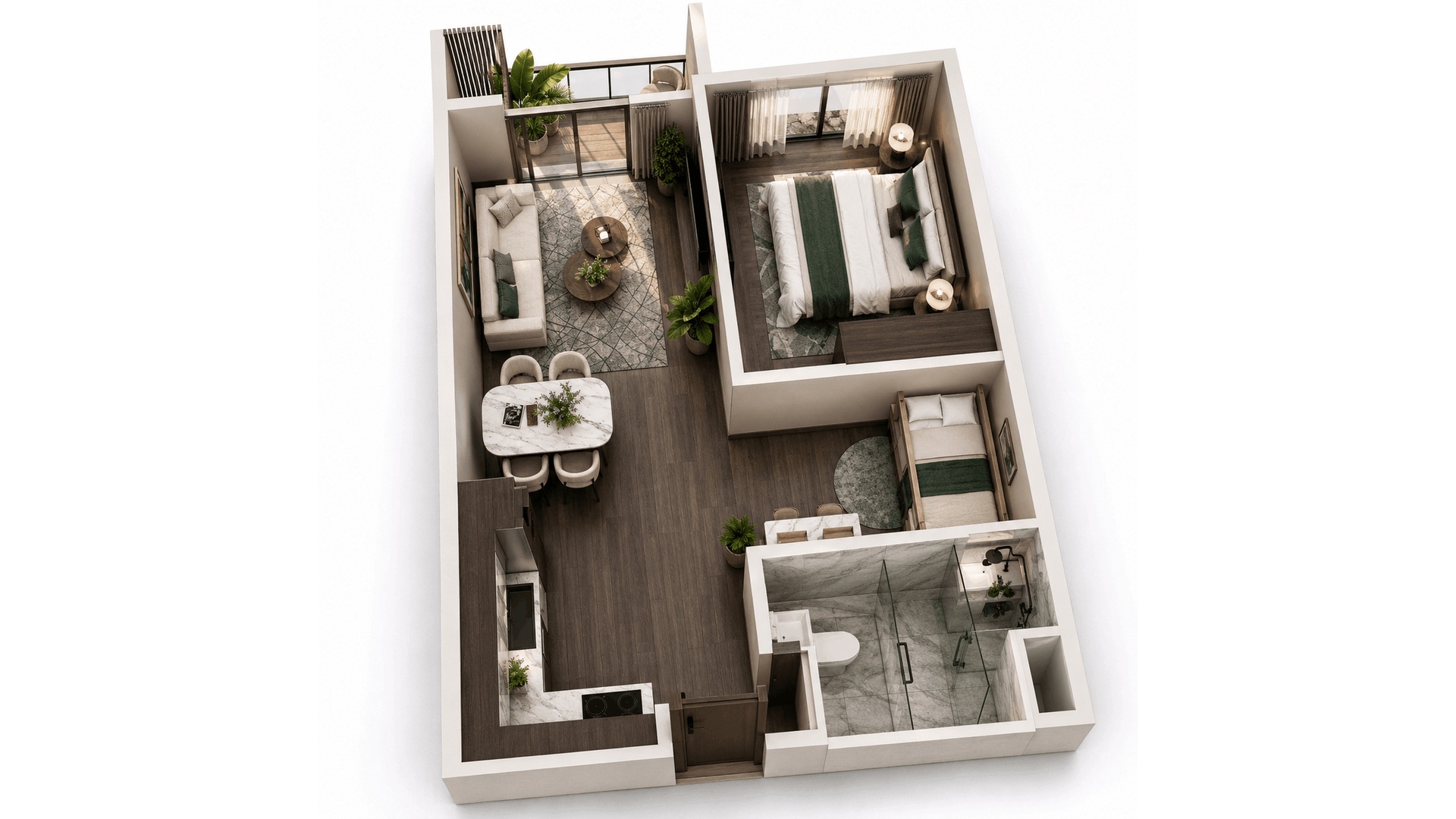 1 BR+