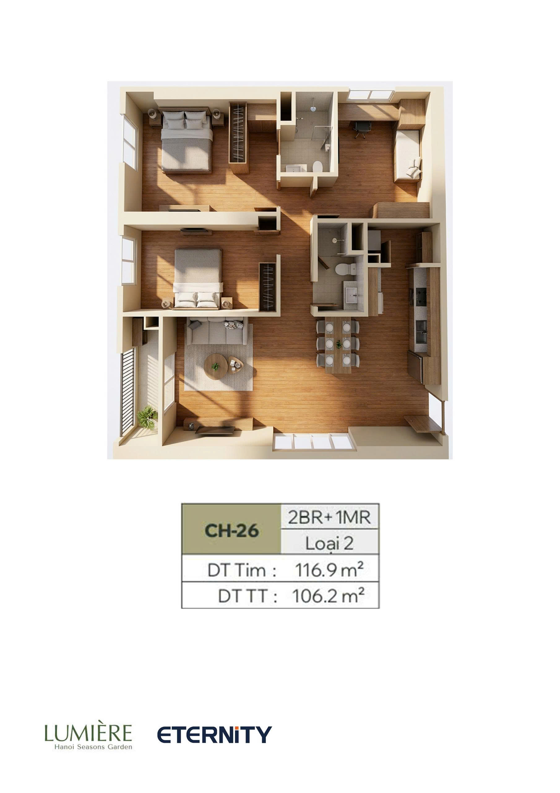 2BR+1MR